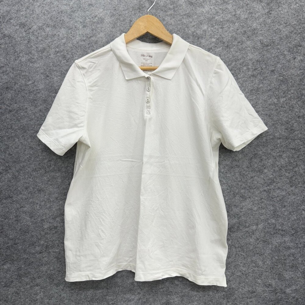 White Stag Women's Classic Polo Shirt Pullover, White, Size XXL